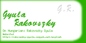 gyula rakovszky business card